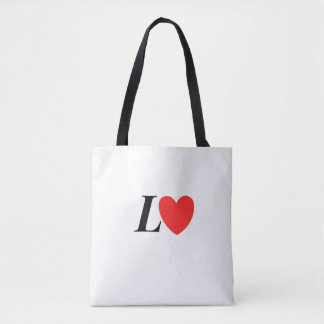 Letter L Heart - Valentine Initial Love Design Tasche