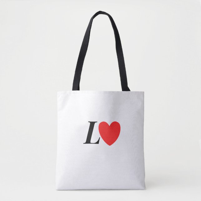 Letter L Heart - Valentine Initial Love Design Tasche (Vorderseite)