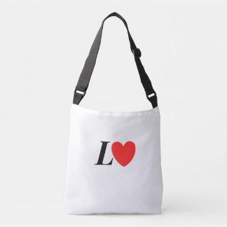 Letter L Heart - Valentine Initial Love Design Tragetaschen Mit Langen Trägern