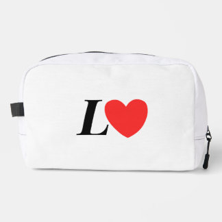 Letter L Heart - Valentine Initial Love Design Waschbeutel