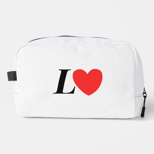 Letter L Heart - Valentine Initial Love Design Waschbeutel (Vorderseite)