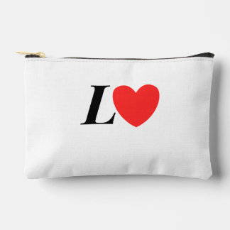 Letter L Heart - Valentine Initial Love Design Zubehörtasche