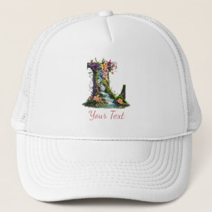 Letter L mit Lilies und Wasserfällen - Fantasy Flo Truckerkappe
