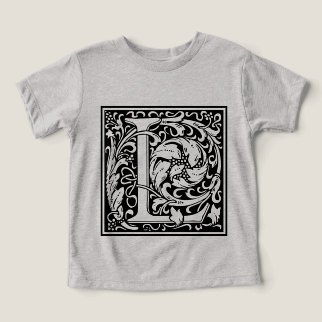 Letter L mittelalterliche Monogram Art Nouveau (Design Vorderseite)