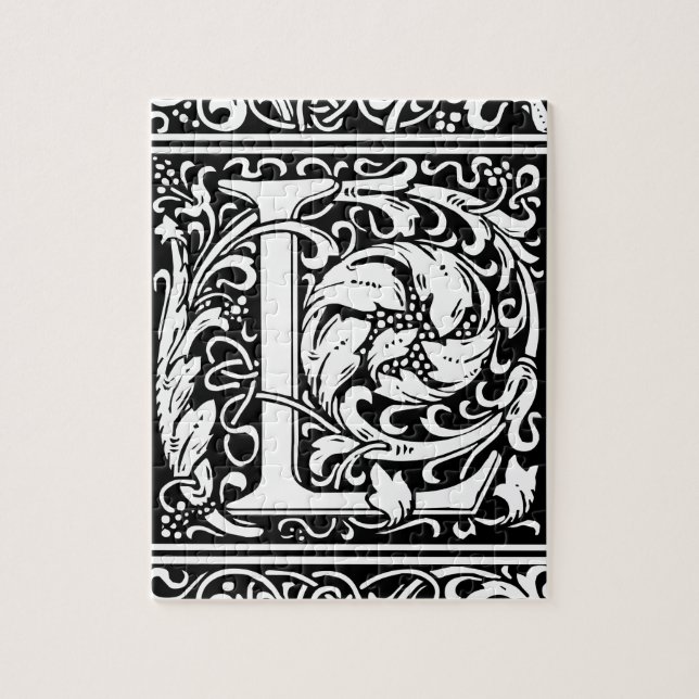 Letter L mittelalterliche Monogram Art Nouveau (Vertikal)
