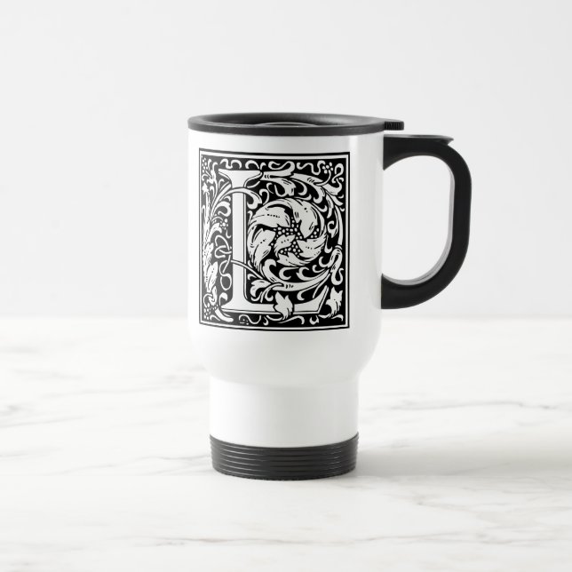 Letter L mittelalterliche Monogram Art Nouveau Reisebecher (Rechts)