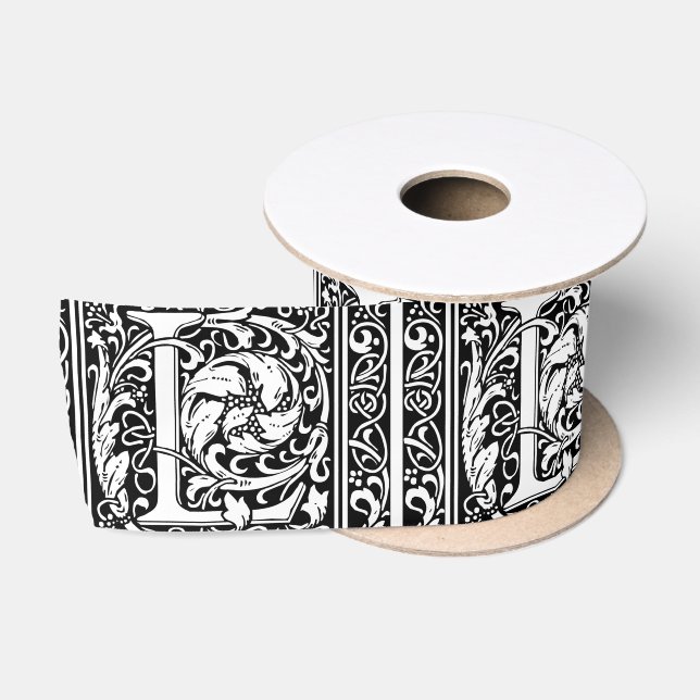 Letter L mittelalterliche Monogram Art Nouveau Satinband (Spule)