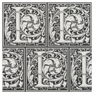 Letter L mittelalterliche Monogram Art Nouveau Stoff