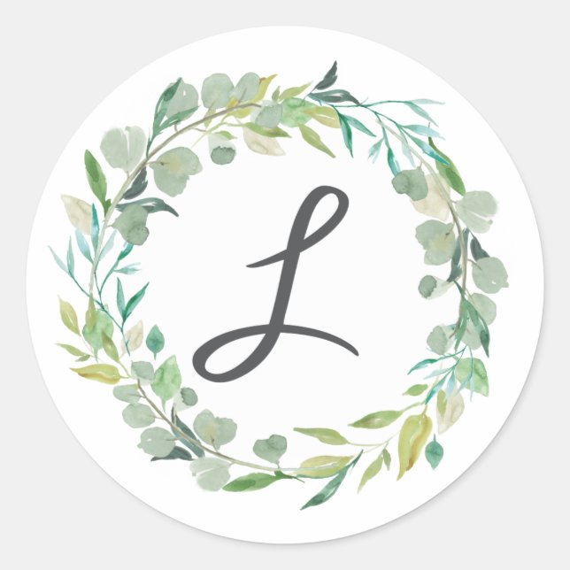 Letter L Monogram Initial Sticker Umschlag Aufkleb (Vorderseite)