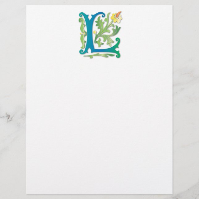Letter L Monogram-Lilie (Vorderseite)