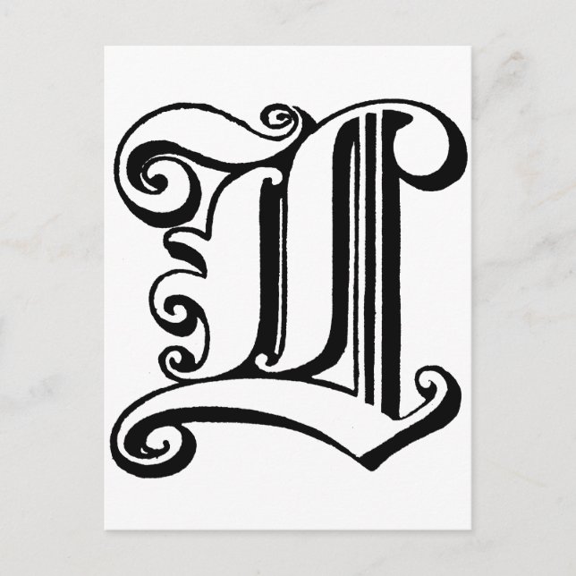 Letter L Monogram Postkarte (Vorderseite)