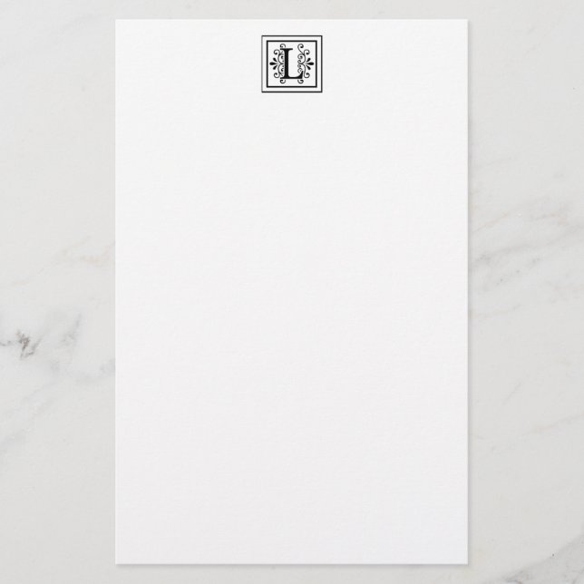 Letter L Monogram Stationery Briefpapier (Vorderseite)