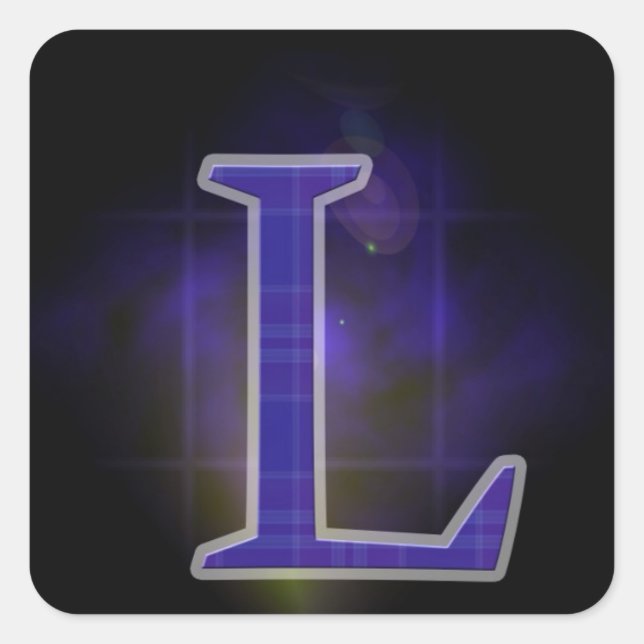 Letter L Quadratischer Aufkleber (Vorderseite)