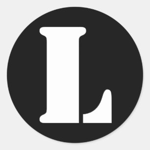 Letter L Stencil Alphabet von Janz Black Runder Aufkleber