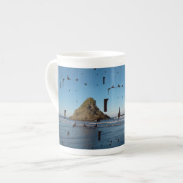 Letter Liebe Typografy Seascape Beach Bone China Prozellantasse
