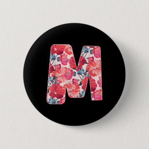 Letter M Alphabet Vorname Consonant Blume Gard Button