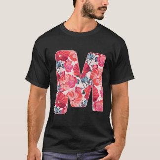 Letter M Alphabet Vorname Consonant Blume Gard T-Shirt