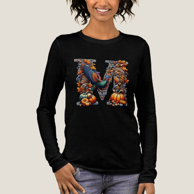 Letter m by Thanksgiving style  Tri-Blend Shirt (Vorderseite)