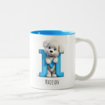 Letter M Dog Alphabet Monogram Coffee Tasse