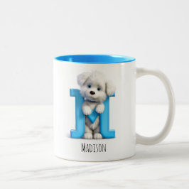 Letter M Dog Alphabet Monogram Coffee Tasse
