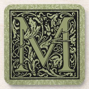 Letter M First Letter Monogram Untersetzer