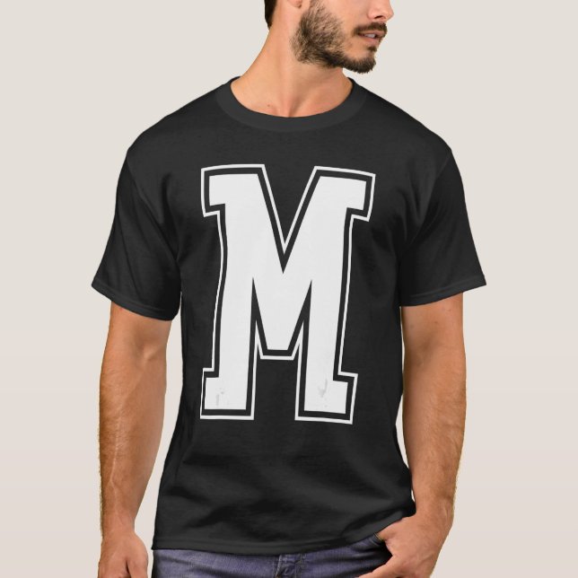 Letter M Hauptstadt Alphabet Initial Cheerleading  T-Shirt (Vorderseite)