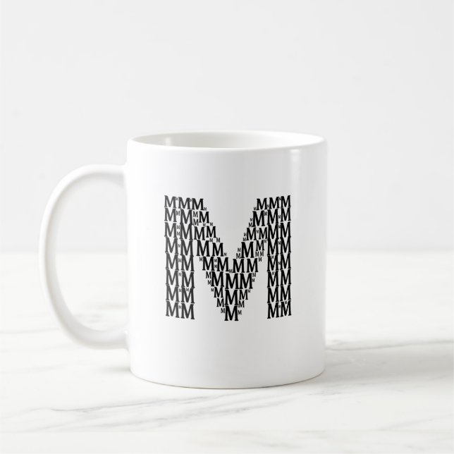 Letter M Initial Coffee Mug – Minimal Modern Style Kaffeetasse (Links)