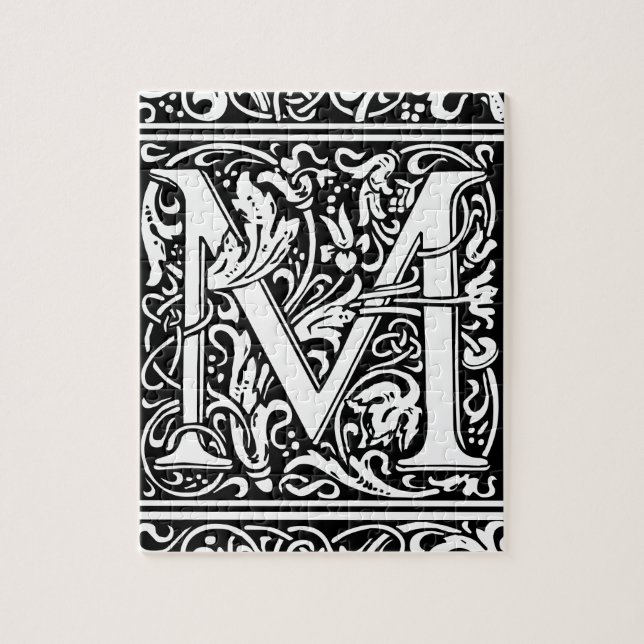 Letter M mittelalterliche Monogram Art Nouveau (Vertikal)