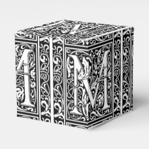 Letter M mittelalterliche Monogram Art Nouveau Geschenkschachtel