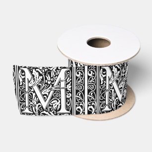 Letter M mittelalterliche Monogram Art Nouveau Satinband