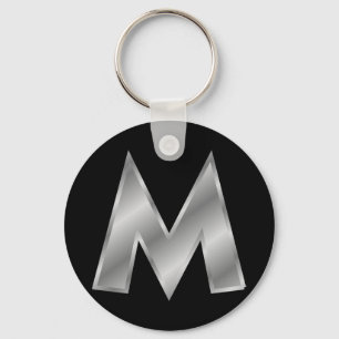 Letter M Monogram 2.25" Basic Button Schlüsselanhä Schlüsselanhänger
