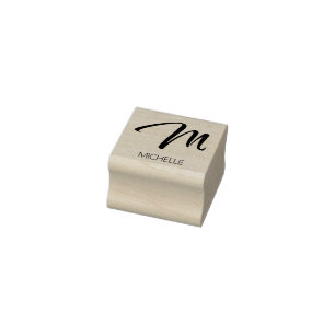 Letter M Monogram Personalisierte Gummi-Briefmarke Gummistempel