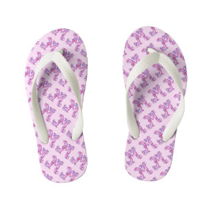 Letter M Monogramm drehe Flop-Dinger Kinderbadesandalen