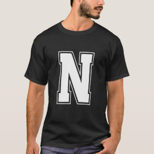 Letter N Alphabet Bold Hauptstadt Upper Case Initi T-Shirt