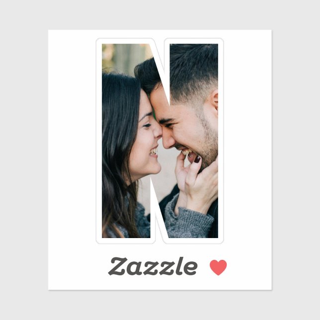 Letter N Alphabet & Photo Custom-Cut Vinyl Sticker (Von Creator hochgeladen)