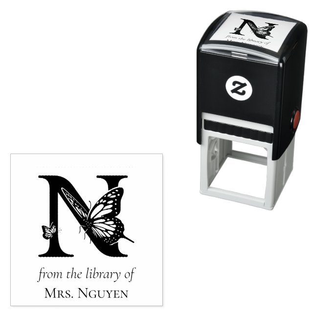 Letter N Butterfly Monogramm aus der Bibliothek Permastempel (Beispiel)