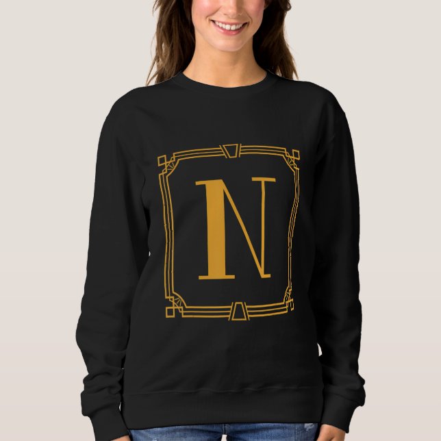Letter N Monogram Alphabet N Initial Geometric Dec Sweatshirt (Vorderseite)