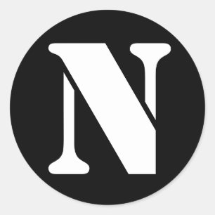 Letter N Stencil Alphabet von Janz Black Runder Aufkleber