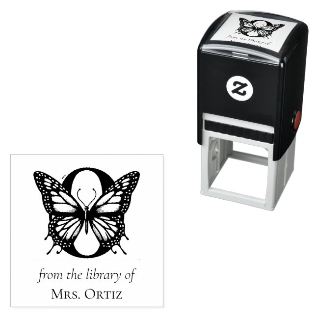 Letter O Butterfly Monogramm aus der Bibliothek Permastempel (Beispiel)