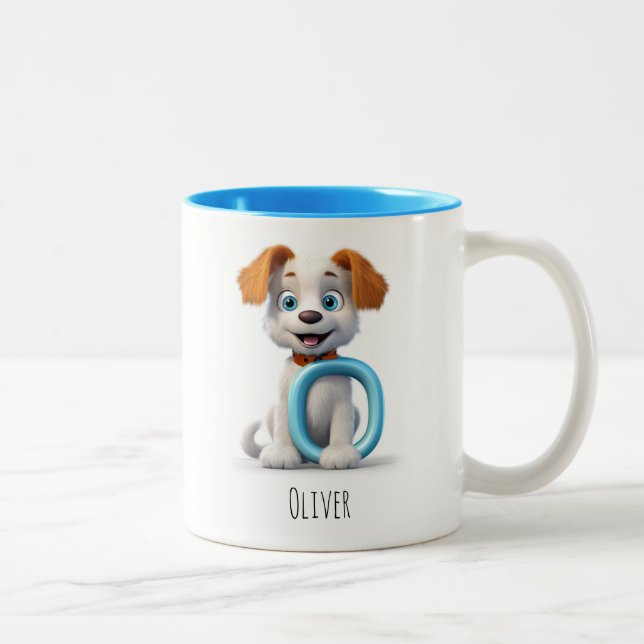 Letter O Dog Alphabet Monogram Coffee Tasse (Rechts)
