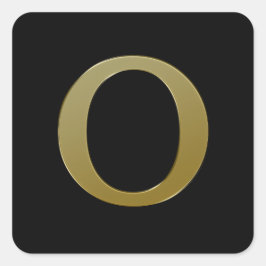 Letter O Gold Square Aufkleber