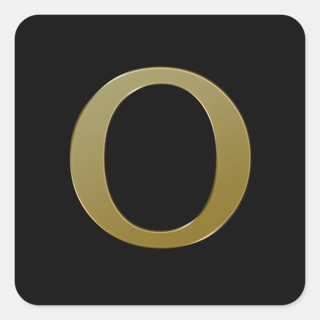 Letter O Gold Square Aufkleber (Vorderseite)