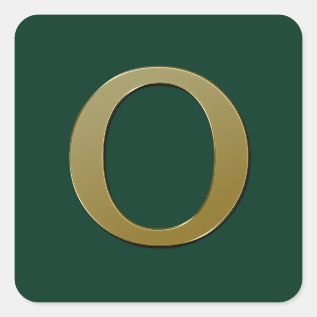 Letter O Gold Square Aufkleber (Vorderseite)