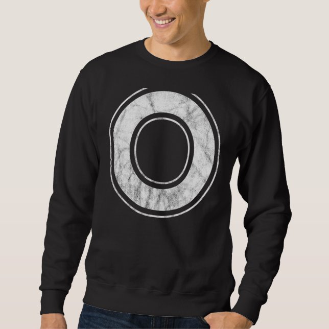 Letter O Hauptstadt Alphabet Monogram Initial Sweatshirt (Vorderseite)