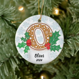 Letter O Individuelle Name Monogram Christmas Keramik Ornament