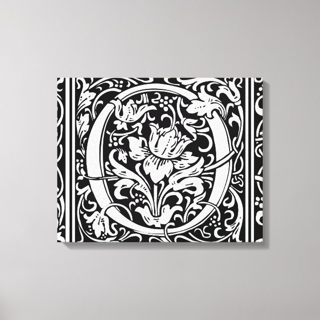 Letter O mittelalterliche Monogram Art Nouveau Leinwanddruck (Vorderseite)