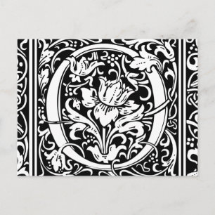 Letter O mittelalterliche Monogram Art Nouveau Postkarte