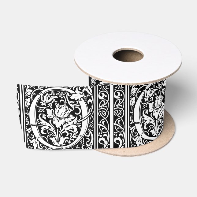 Letter O mittelalterliche Monogram Art Nouveau Satinband (Spule)