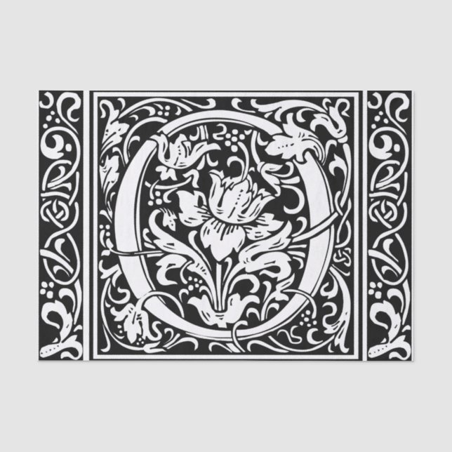 Letter O mittelalterliche Monogram Art Nouveau Seidenpapier (Vorderseite)