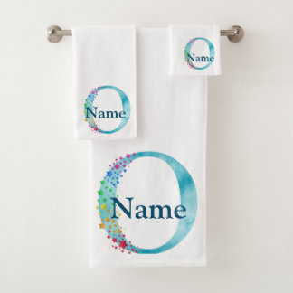 Letter O Monogram Initial Bath Gift Set